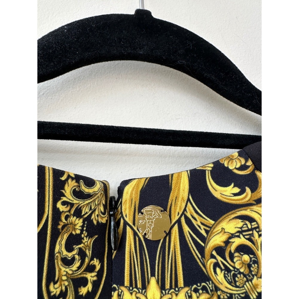 Versace Collection Gold and Black Fatima's Hand Print Dress - Picture 4 of 6